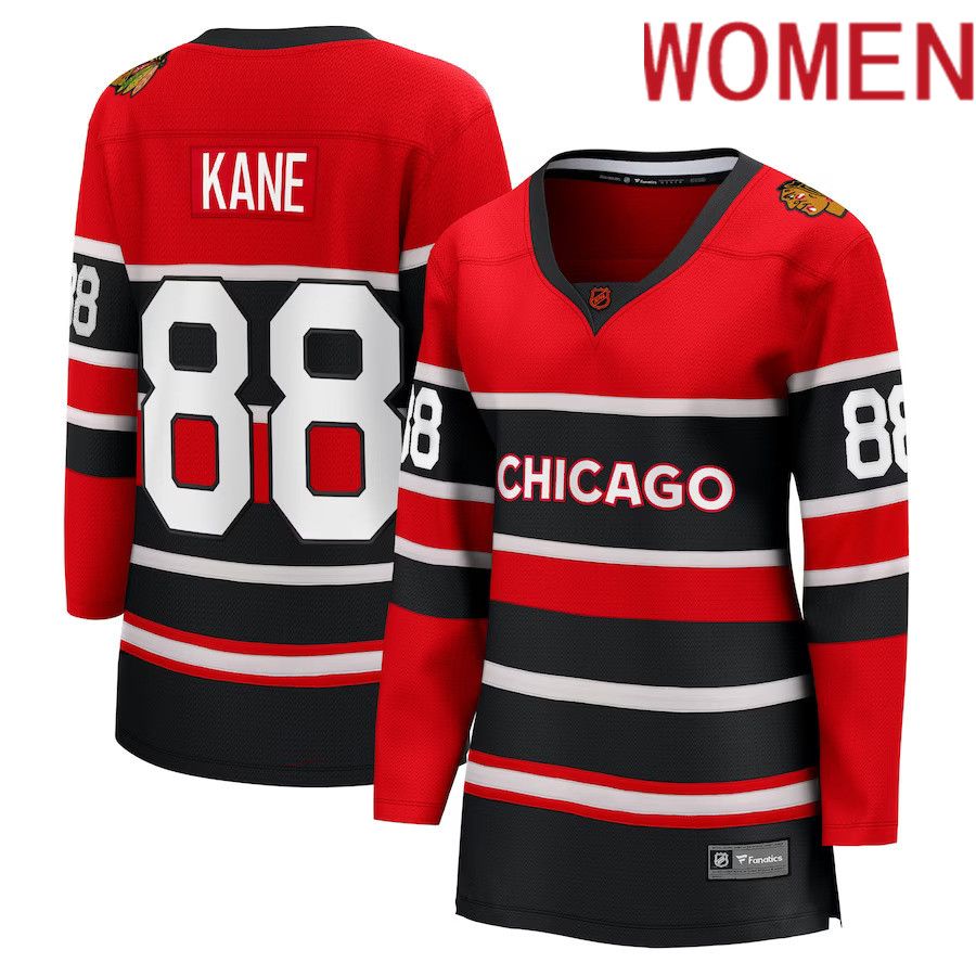 Women Chicago Blackhawks #88 Patrick Kane Fanatics Branded Red Special Edition Breakaway Player NHL Jersey->women nhl jersey->Women Jersey